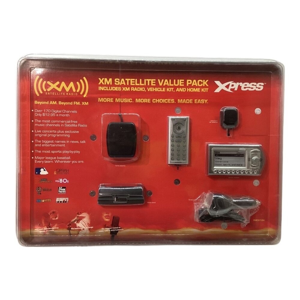 NIB Xpress XM Satellite Radio Value Pack With Radio Vehicle Kit &‎ Home Kit